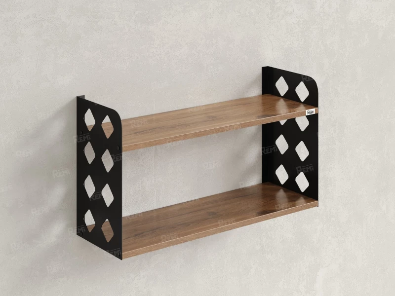 Полка настенная 900x200x500 RM192-90x20 Дуб Юстус/Черный