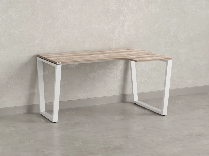 Стол угловой, U-опора, правый 1800x600/900x750, RM050-18x6-9 Дуб Маувелла/Белый