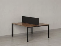 Бенч-система, 2 рабочих места, с одним тканевым экраном 1600x1200x750 RM165-1-16x12 Дуб Юстус/Черный