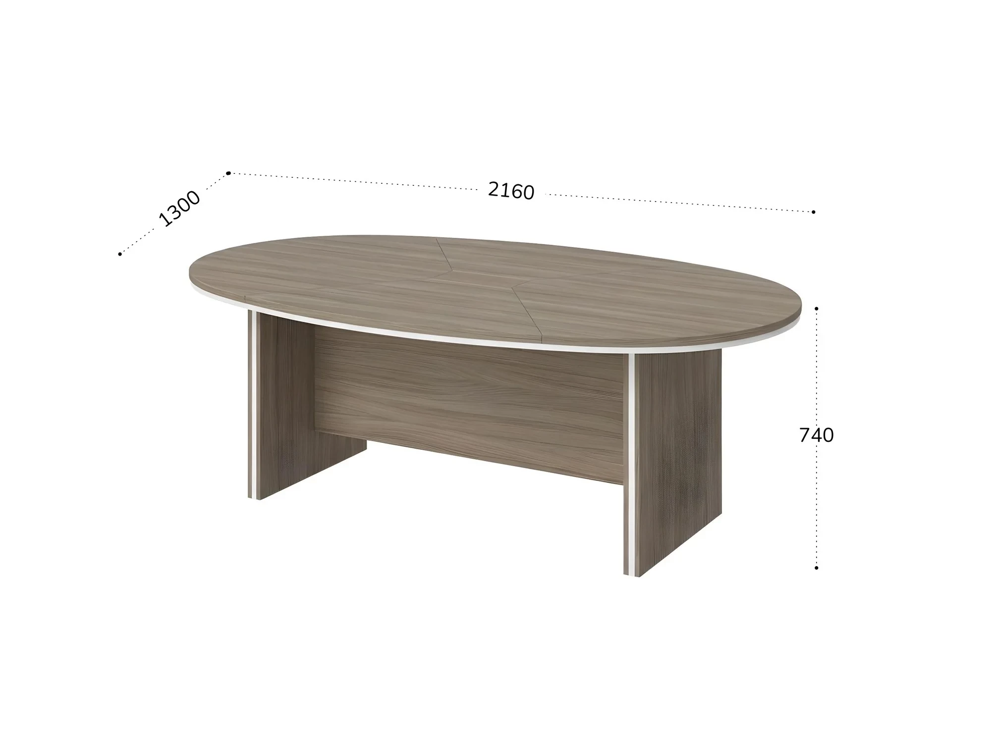 BRL RB008-216х130 Конференц-стол составной 2160х1300х740 Шорвуд/Белый