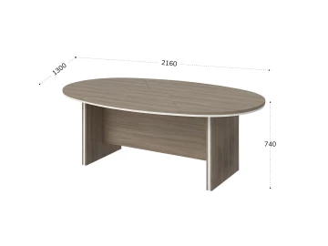 Конференц-стол составной 2160х1300х740 RB008-216х130 Шорвуд/Белый