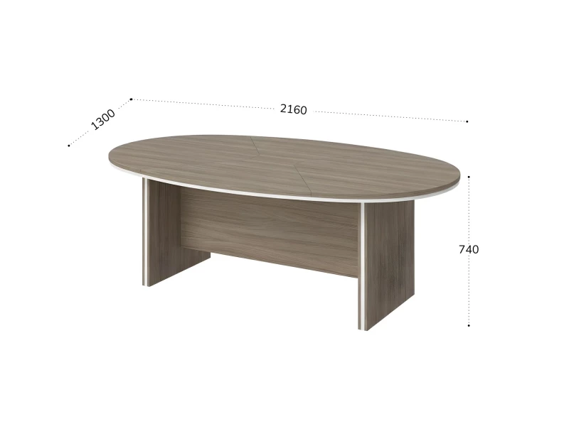 BRL RB008-216х130 Конференц-стол составной 2160х1300х740 Шорвуд/Белый