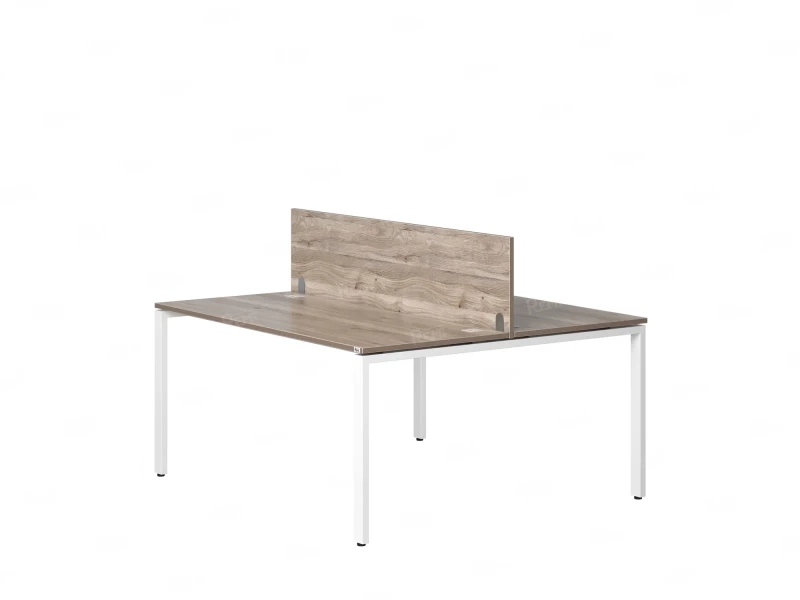 Бенч-система, 2 рабочих места, с одним экраном ЛДСП 1000x1400x750 RM165-2-10x14 Дуб Маувелла/Белый