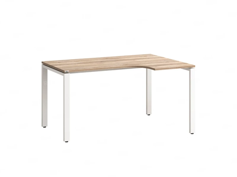 Стол угловой, П-опора, правый 1400x600/900x750, RM052-14x6-9 Дуб Маувелла/Белый