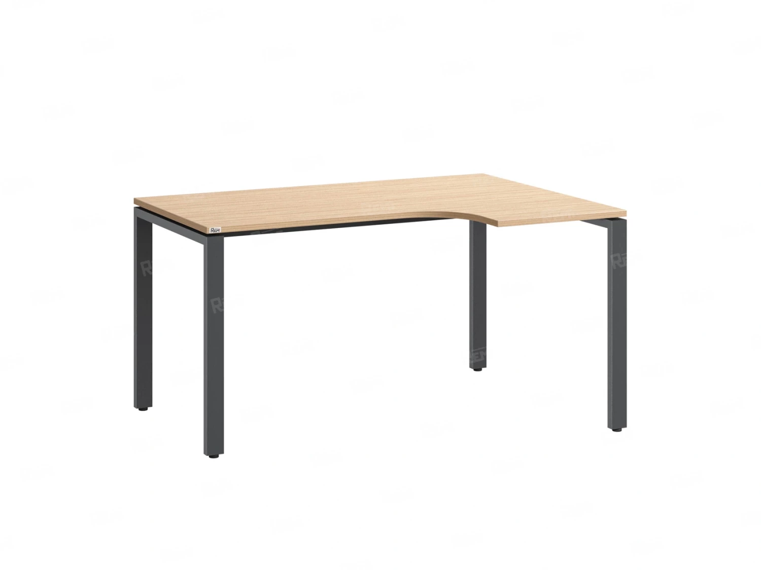 Стол угловой, П-опора, правый 1600x900/1200x750, RM052-16x9-12 Вяз Швейцарский светлый/Серый