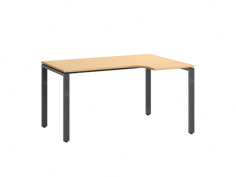 Стол угловой, П-опора, правый 1600x900/1200x750, RM052-16x9-12 Вяз Швейцарский светлый/Серый