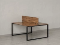 Бенч-система, 2 рабочих места, с одним экраном ЛДСП 1600x1200x750 RM169-2-16x12 Дуб Юстус/Черный
