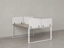 Бенч-система, 2 рабочих места, 5 тканевых экранов 1000x1400x750 RM169-3-10x14 Дуб Маувелла/Белый