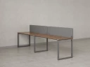 Бенч-система в 1 ряд, 2 рабочих места 2 тканевых экранов 2700x800x750 RM168-3-27x8 Дуб Юстус/Серый