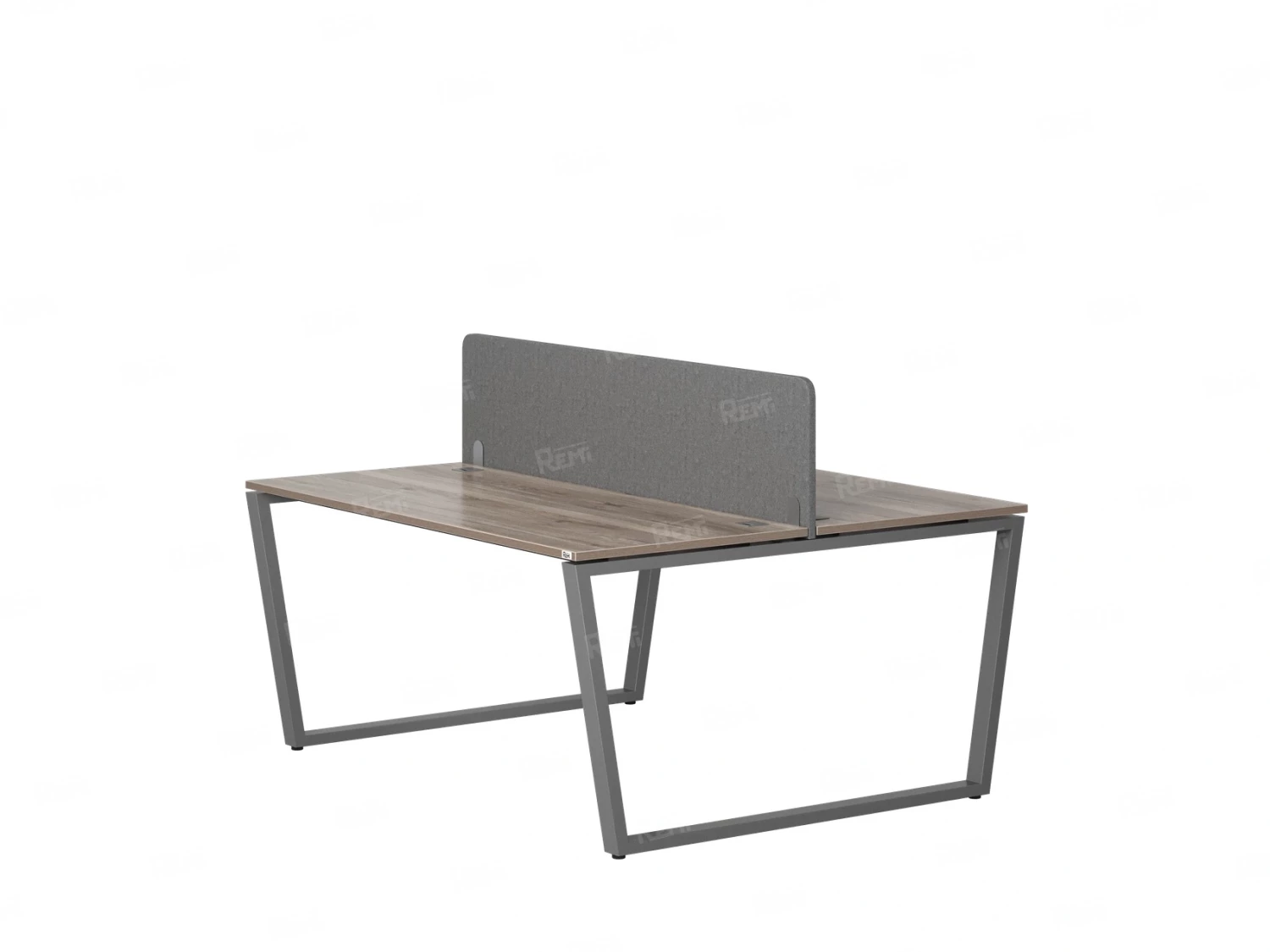 Бенч-система, 2 рабочих места, с одним тканевым экраном 1600x1600x750 RM172-1-16x16 Дуб Маувелла/Серый