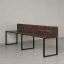 Бенч-система в 1 ряд, 2 рабочих места 2 ЛДСП экранов 2000x600x750 RM168-4-20x6 Дуб Апрельский шоколад/Черный