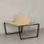 Бенч-система, 2 рабочих места, с одним экраном ЛДСП 1200x1200x750 RM172-2-12x12 Вяз Швейцарский светлый/Черный