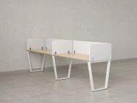 Бенч-система в 1 ряд, 2 рабочих места 5 тканевых экранов 3600x600x750 RM174-1-36x6 Вяз Швейцарский светлый/Белый