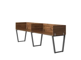 Бенч-система в 1 ряд, 2 рабочих места 5 ЛДСП экранов 2400x600x750 RM174-2-24x6 Дуб Юстус/Серый