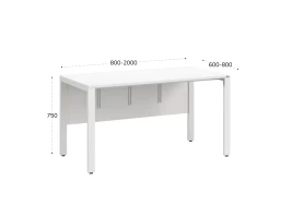Стол прямой на П-образных опорах, экран ЛДСП 1600x600x750 RM005-16x6 Белый/Белый