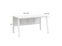 Стол прямой, Л-опора, экран ЛДСП,парящая стол-ца 1400x800x750 RM009-14x8 Белый/Белый