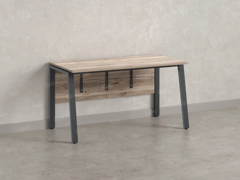 Стол прямой, Л-опора, экран ЛДСП,парящая стол-ца 1800x800x750 RM009-18x8 Дуб Маувелла/Серый