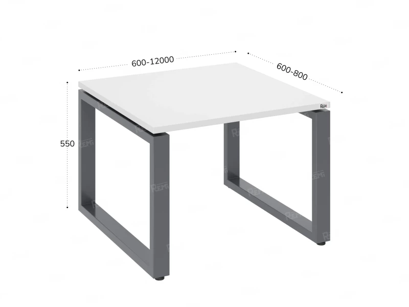 Журнальный стол с полкой 1100x800x550 RM182-11x8 Белый/Серый