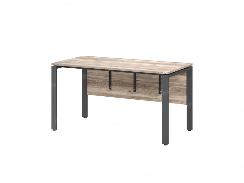 Стол прямой, П-опоры, экран ЛДСП,парящая стол-ца 1800x600x750 RM007-18x6 Дуб Маувелла/Серый