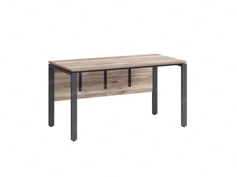 Стол прямой, П-опоры, экран ЛДСП,парящая стол-ца 1800x600x750 RM007-18x6 Дуб Маувелла/Серый