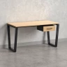 Стол прямой с подвесной тумбой, U-опора 1600x600x750 RM034-16x6 Вяз Швейцарский светлый/Черный