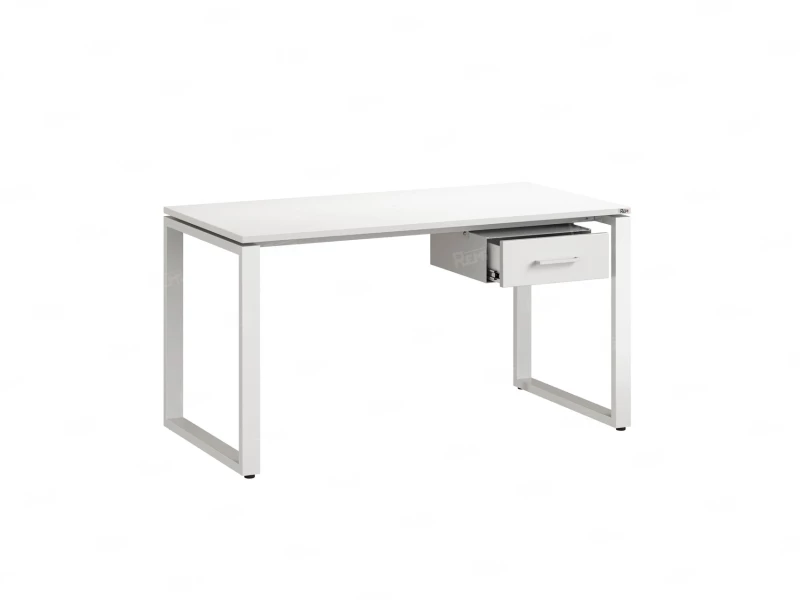 Стол прямой с подвесной тумбой, О-опора 1600x700x750 RM036-16x7 Белый/Белый