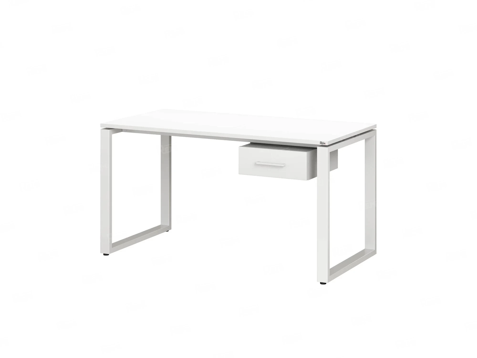Стол прямой с подвесной тумбой, О-опора 1600x700x750 RM036-16x7 Белый/Белый