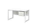 Стол прямой, подвесная тумба, ЛДСП экран, О-опора 2000x700x750 RM033-20x7 Белый/Белый