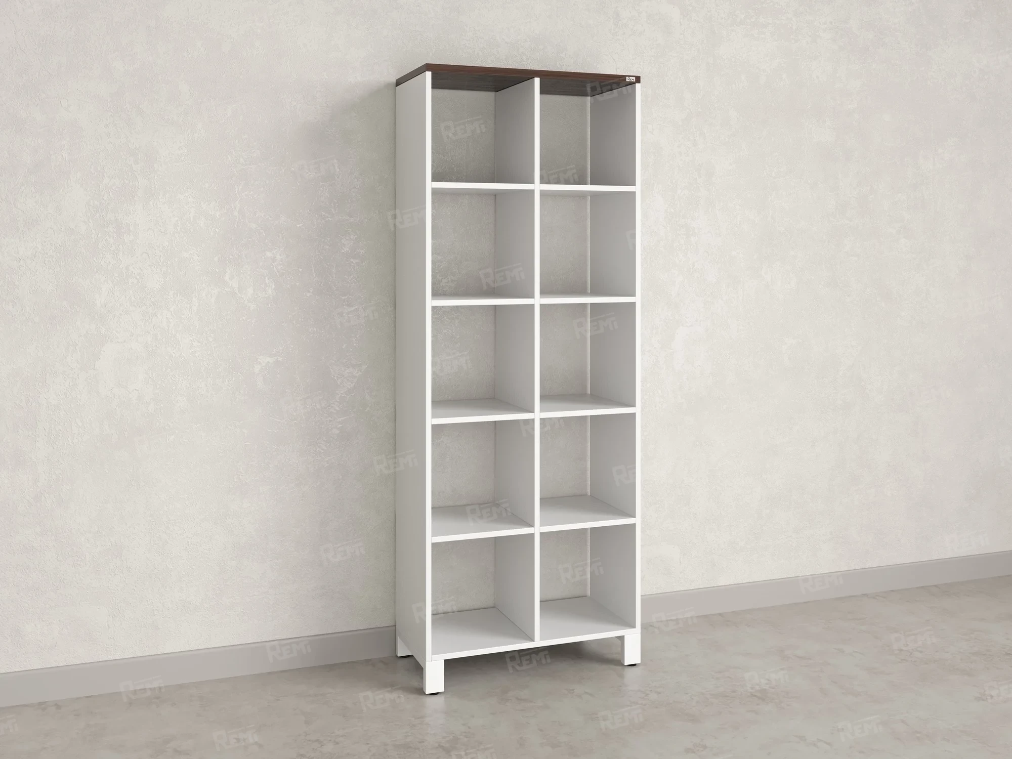 Стеллаж, 10 ячеек 750х370х1980 RM142-75x37 Дуб Апрельский шоколад/Белый