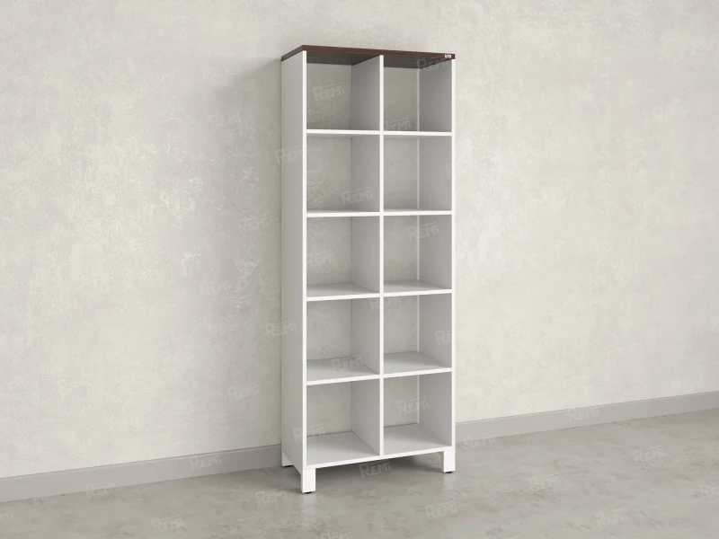 Стеллаж, 10 ячеек 750х370х1980 RM142-75x37 Дуб Апрельский шоколад/Белый