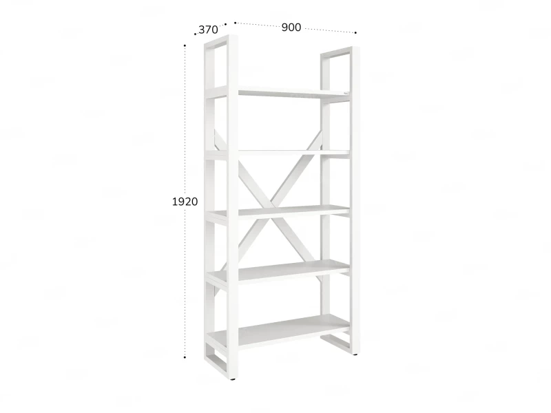 Стеллаж, 5 уровней 900x370x1920 RM131-90x37 Белый/Белый