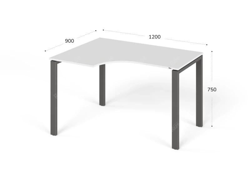 Угловой стол RLG016 120x90x75 Белый, Серия ЛАЙТ | LIGHT
