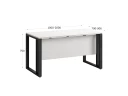 Стол прямой на О-образных опорах с экраном ЛДСП 1800x900x750 RM041-18x9 Белый/Черный