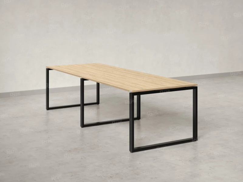 Cтол для переговоров, на О-обазном каркасе 2200x1200x750 RM081-220x120 Вяз Швейцарский светлый/Черный