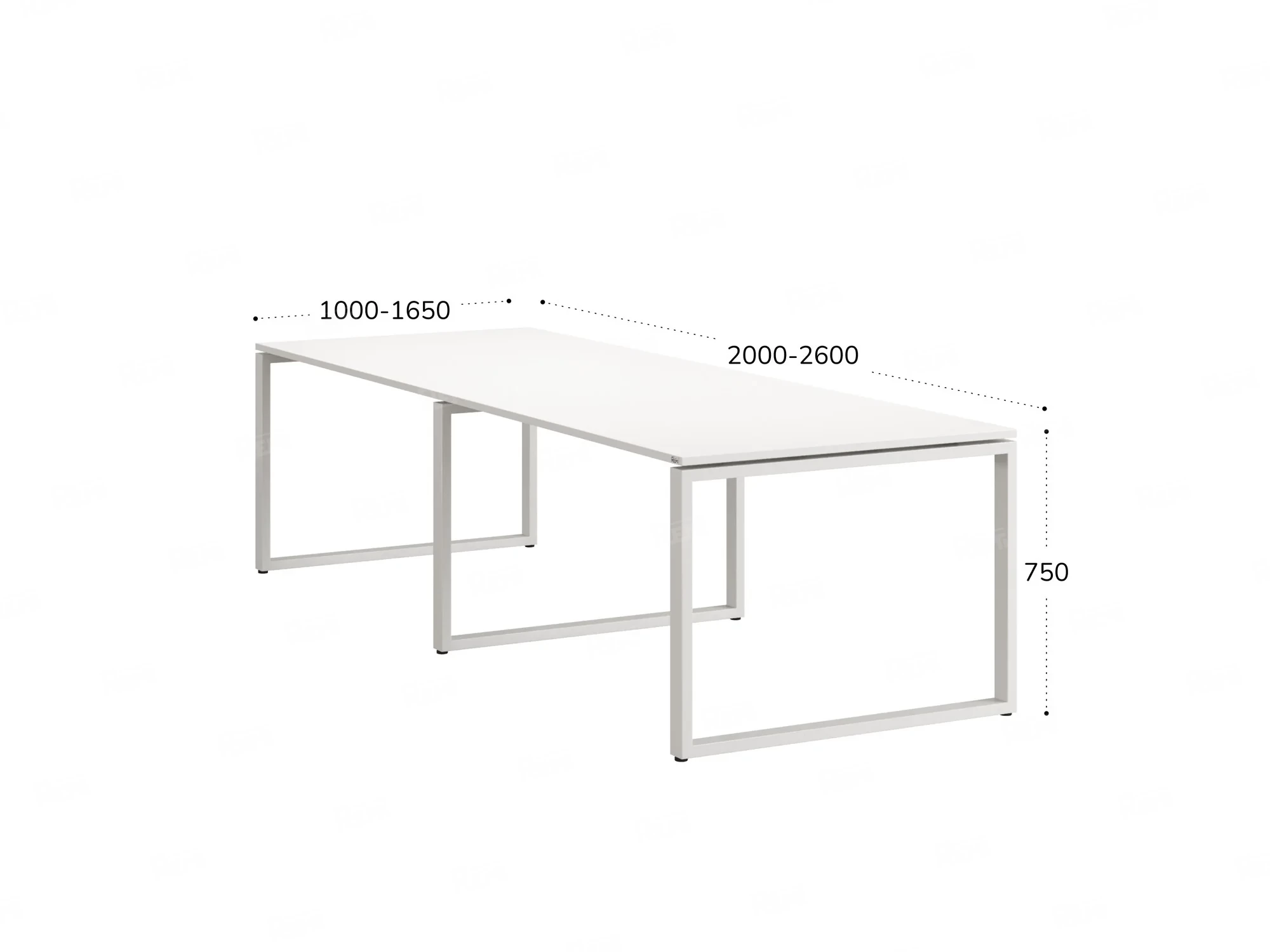 Cтол для переговоров, на О-обазном каркасе 2300x1200x750 RM081-230x120 Белый/Белый