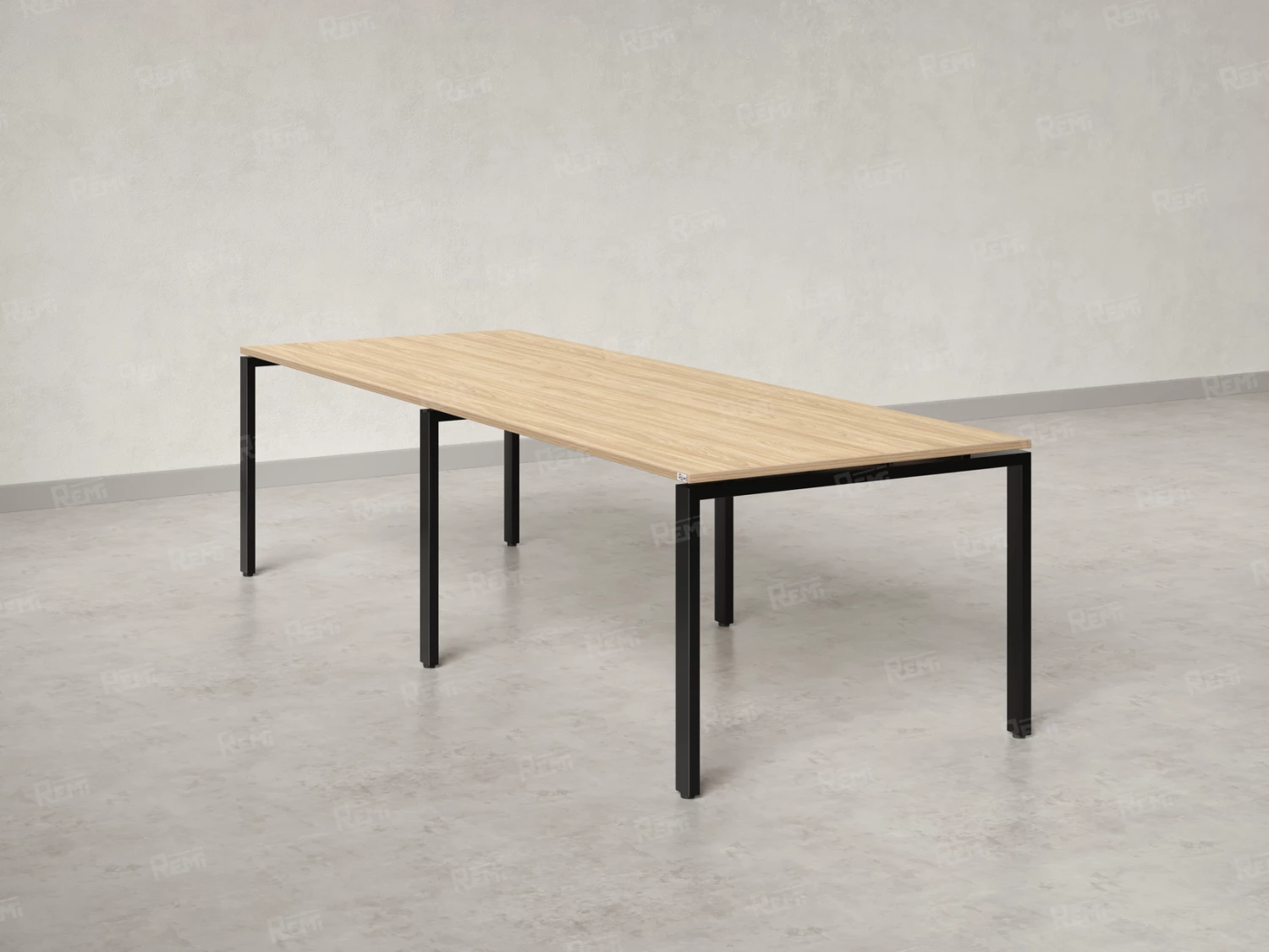 Cтол для переговоров, на П-образном каркасе 2000x1000x750 RM080-200x100 Вяз Швейцарский светлый/Черный