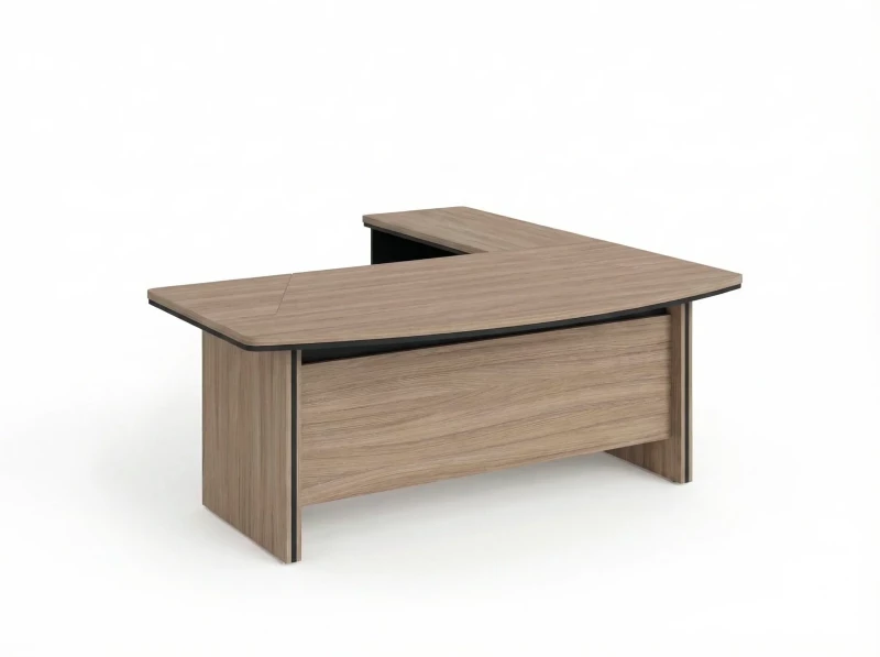 BRL RB070-160x200L Стол руководителя угловой L с тумбой 2 ящика 1600х2000х760 Шорвуд/Черный