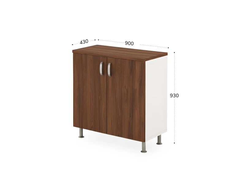 BRL RB046-90х43 Шкаф закрытый 2 уровня 900х430х930 Орех Вармия/Белый