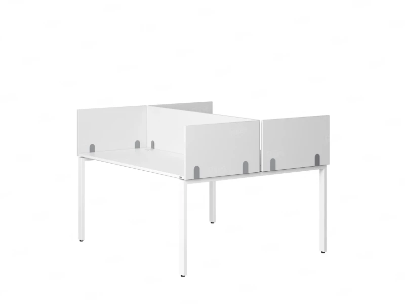 Бенч-система, 2 рабочих места, 5 ЛДСП экранов 1000x1200x750 RM165-4-10x12 Белый/Белый
