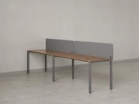 Бенч-система в 1 ряд, 2 рабочих места 2 тканевых экранов 2700x800x750 RM167-3-27x8 Дуб Юстус/Серый
