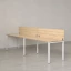 Бенч-система в 1 ряд, 2 рабочих места 2 ЛДСП экранов 2700x700x750 RM167-4-27x7 Вяз Швейцарский светлый/Белый