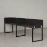 Бенч-система в 1 ряд, 2 рабочих места 5 тканевых экранов 2400x800x750 RM168-1-24x8 Дуб Апрельский шоколад/Черный