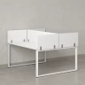 Бенч-система, 2 рабочих места, 5 ЛДСП экранов 1000x1200x750 RM169-4-10x12 Белый/Белый