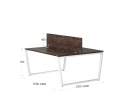 Бенч-система, 2 рабочих места, с одним экраном ЛДСП 1200x1200x750 RM172-2-12x12 Дуб Апрельский шоколад/Белый