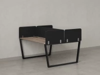 Бенч-система, 2 рабочих места, 5 тканевых экранов 1000x1400x750 RM172-3-10x14 Дуб Маувелла/Черный