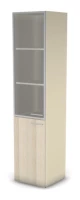 Шкаф комби RAC060 левый, прозрачное стекло 45,1x44,8x198,2см Сосна Аланд/Кашемир, Серия Аккорд / Accord