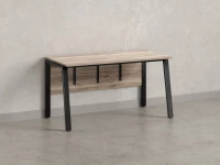 Стол прямой, Л-опора, экран ЛДСП,парящая стол-ца 1800x800x750 RM009-18x8 Дуб Маувелла/Черный