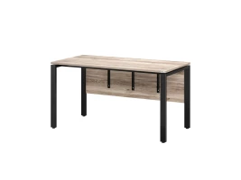 Стол прямой, П-опоры, экран ЛДСП,парящая стол-ца 1800x600x750 RM007-18x6 Дуб Маувелла/Черный