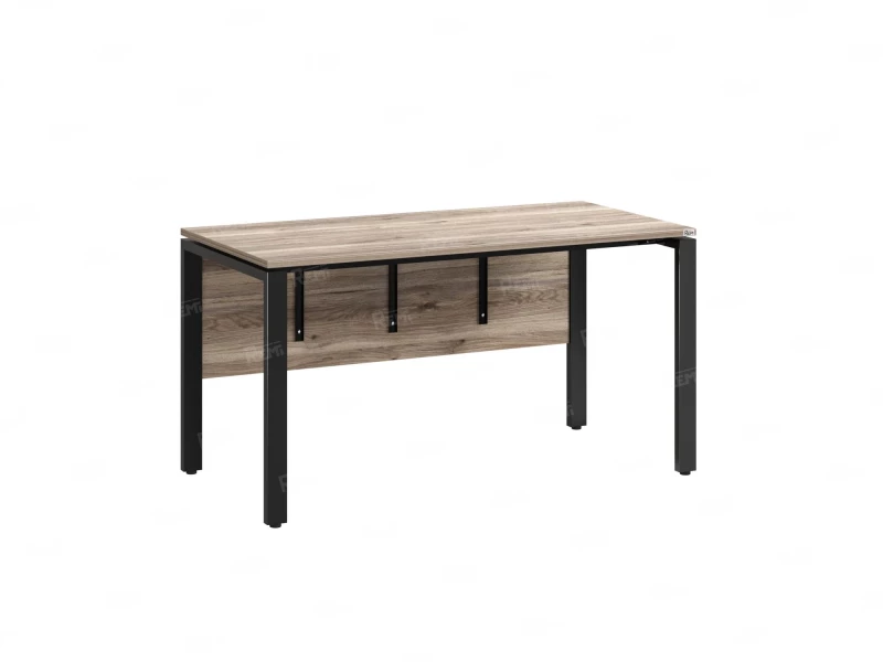 Стол прямой, П-опоры, экран ЛДСП,парящая стол-ца 1800x600x750 RM007-18x6 Дуб Маувелла/Черный