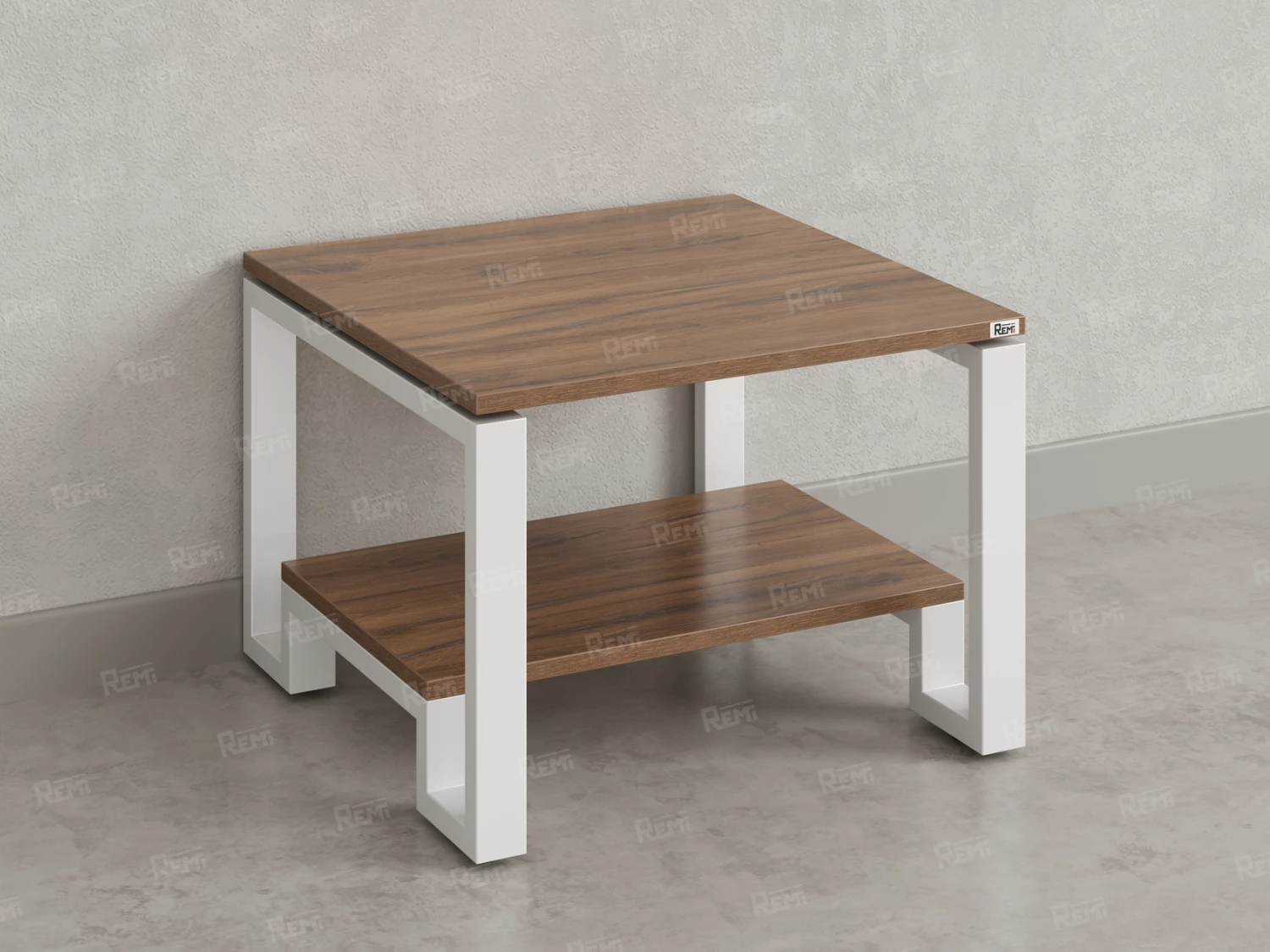 Журнальный стол с полкой 700x800x550 RM181-7x8 Дуб Юстус/Белый